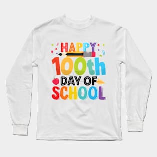 Happy 100 Days Of School Cool Teacher Student Long Sleeve T-Shirt